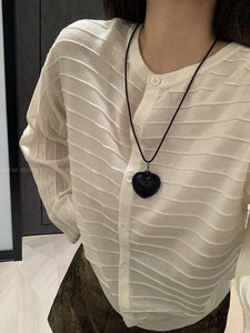 Heart PU Leather Shoelace Sweater Chain