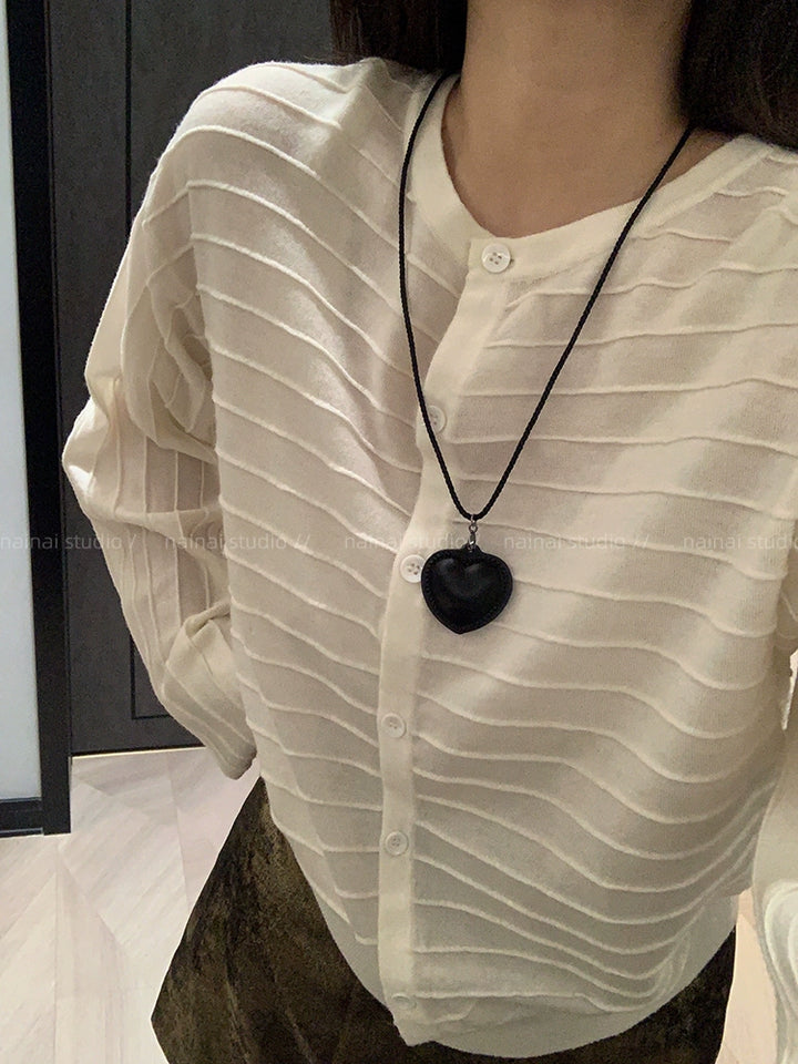 Heart PU Leather Shoelace Sweater Chain