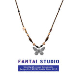 Niche Style Butterfly Chinese Ancient Style Zen Women's Sweater Chain Beaded