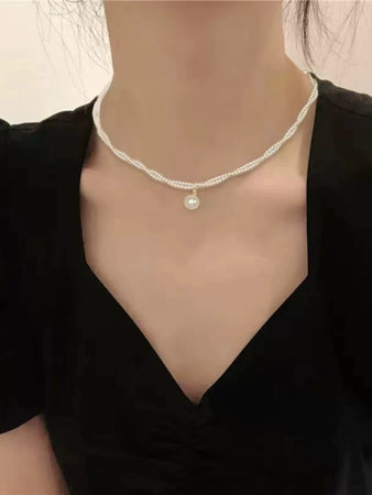 Classic Style Women's Sweet Double-Layer Stylish Pearl Necklace