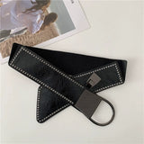 Fancy Stretch Women's Ins Outer Coat Wide Belt