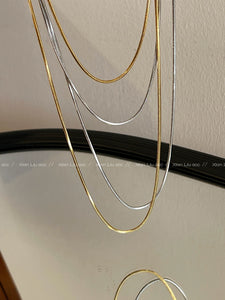 Long Twin Gold Elegant High-End Entry Lux Snake Bones Chain