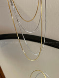 Long Twin Gold Elegant High-End Entry Lux Snake Bones Chain