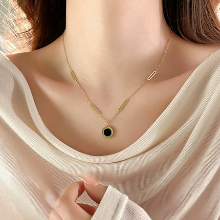 Niche Style Double-Sided Titanium Steel Women's Accessible Luxury Fancy Necklace