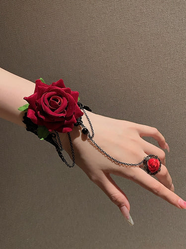 Gothic Lace Lolita Halloween Red Punk