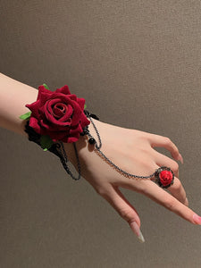 Gothic Lace Lolita Halloween Red Punk