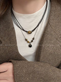 Choker Leather Women's Sweater Chain Niche Style Tigereye