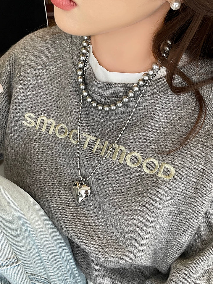 Oni Heart Female Long Pendant Sweatshirt Chain Sunflower