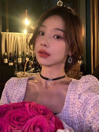 Accessible Luxury Black Letter Sweet Cool Girl Pendant Necklace