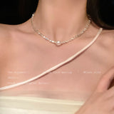 Niche Style Small Pieces of Silver Women's Summer Best Selling Clavicle Chain Pearl