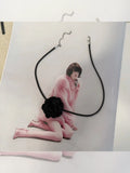 Accessible Luxury Chocker Fabric Clavicle Chain Camellia