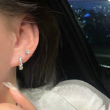 Niche Style Women's Double Ear Piercing Fancy Best Selling Silver Needle