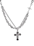 Fashion Cross Double Layer Twin Autumn Winter Street Necklace