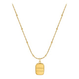Niche Style Titanium Steel Women's Accessible Luxury Gold Brick Pendant Necklace