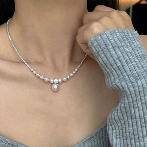 Light Luxury Minority Broken Silver Best Selling Clavicle Chain Butterfly Pearl
