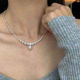 Light Luxury Minority Broken Silver Best Selling Clavicle Chain Butterfly Pearl