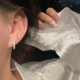 Niche Style Women's Double Ear Piercing Fancy Best Selling Silver Needle