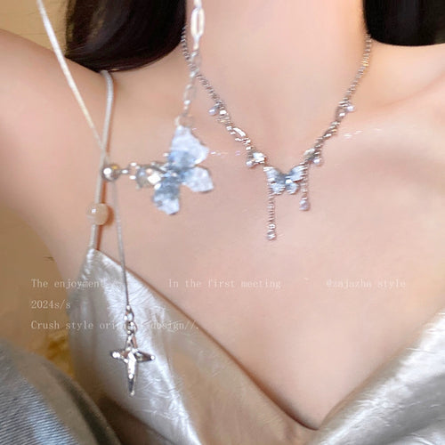 Niche Style Tassel Girls' Clavicle Chain Sweet Cool Sexy Pearl