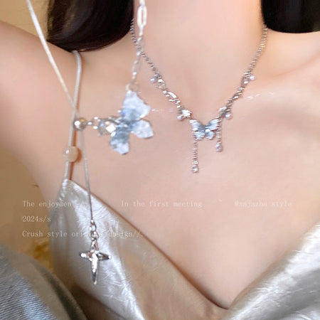 Niche Style Tassel Girls' Clavicle Chain Sweet Cool Sexy Pearl