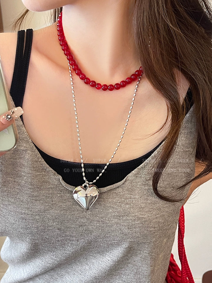 Oni Heart Female Long Pendant Sweatshirt Chain Sunflower