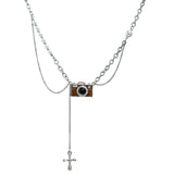 Brown Women's Sweet Cool Sexy Style Pearl Sweatshirt Necklace
