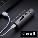 Metal USB Triple Torch Transom LED Jet Cigar Lighter Three Nozzle Turbo Windproof Cigar Lighter Smoking Accessories Men‘s Gift