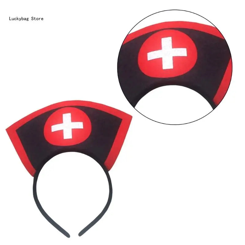 Nurse Hat Headbands Halloween Headbands Hair Accessories for Girls and Womens Holiday Party Headwear - www.sixcolors.us