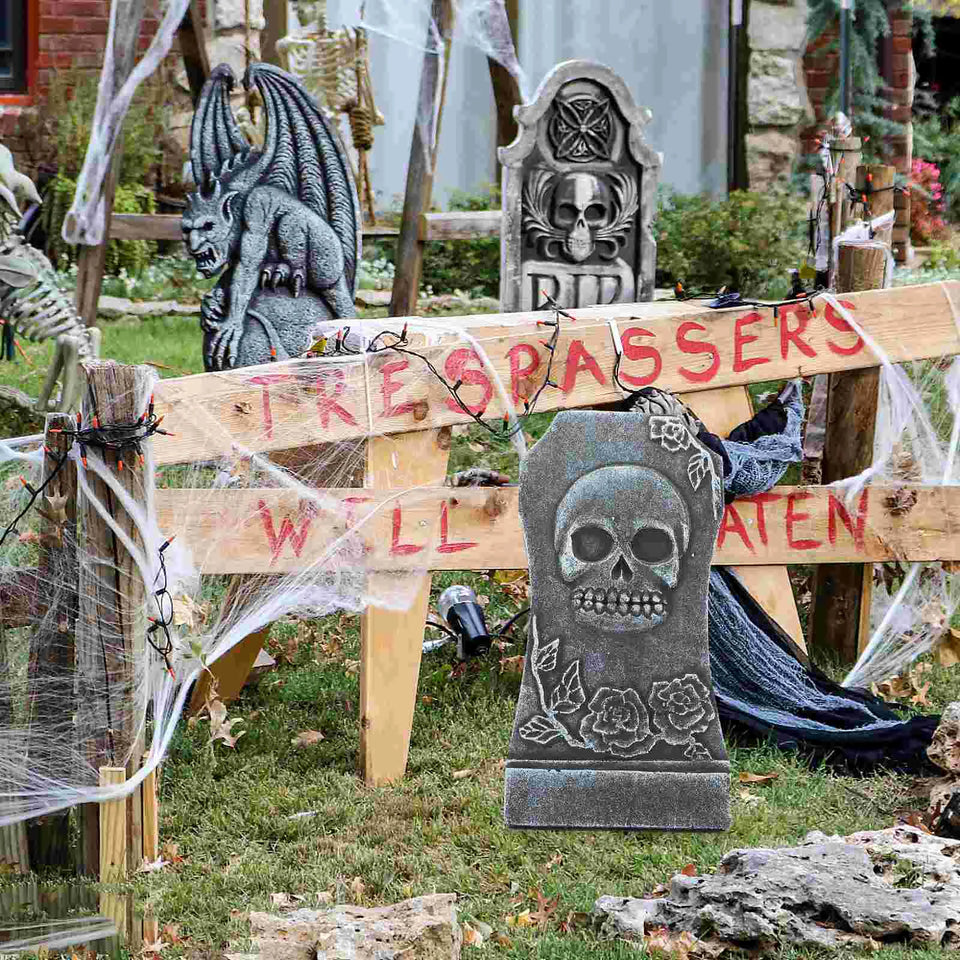 3 Pcs Three-dimensional Foam Tombstone Sign Halloween Decor Props Tombstones Adornment Decorations The Scene Haunted House - www.sixcolors.us
