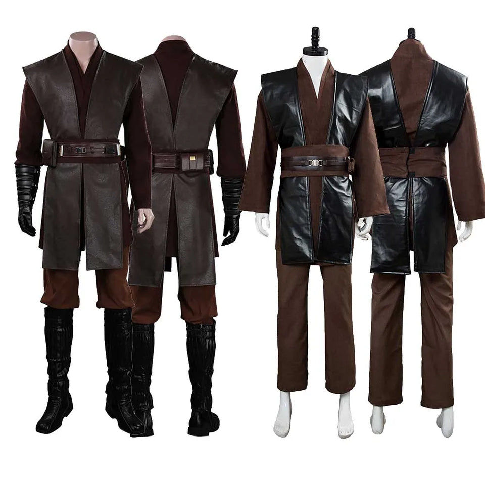 Adult Men Anakin Cosplay Fantasia Uniform Knight Clothes Halloween Party Carnival Suit Movie Battle Costume Robe Cloak Outfit - www.sixcolors.us