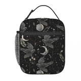 Crow Moon Insulated Lunch Bag for Camping Travel Halloween Spooky Witch Portable Thermal Cooler Bento Box Women Kids - www.sixcolors.us