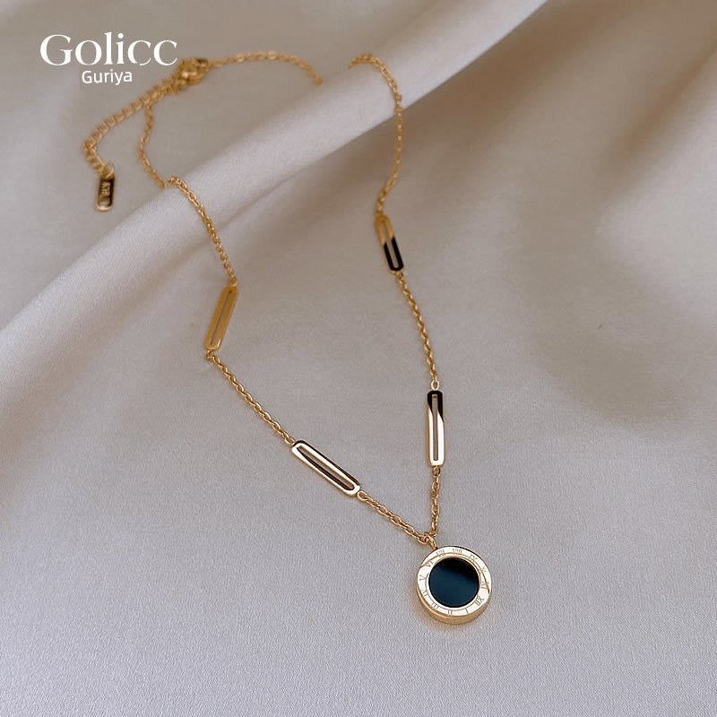 Niche Style Double-Sided Titanium Steel Women's Accessible Luxury Fancy Necklace
