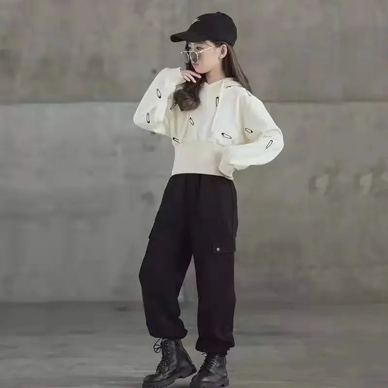 Girls Clothing Sets Spring Autumn Fashion Hoodie Jackets + Pants 2PCS Sports Children’s Clothes Kids Tracksuit Teen 8 10 12 14 Y