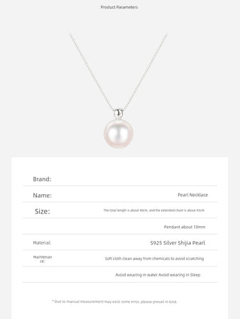 S925 Women's Fancy Light Luxury Minority Pearl Pendant