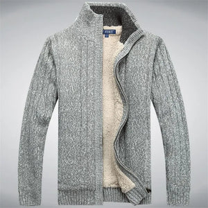 Men Sweaters Winter Warm Fleece Knitted Sweater Autumn Jackets Cardigan Coats Male Clothing Casual Knitwear