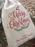 25PCS Personalized Christmas Favor Bags / Holiday Gift Bags (Item 1702A) - www.sixcolors.us