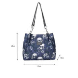 Large Capacity Printed Skeleton Tote Bag Multifunctional Shopping Bags Gothic Style Bag Oxford Cloth Fashion Halloween Handbag - www.sixcolors.us