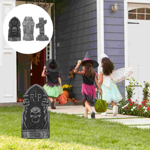 3 Pcs Three-dimensional Foam Tombstone Sign Halloween Decor Props Tombstones Adornment Decorations The Scene Haunted House - www.sixcolors.us