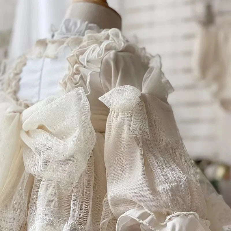 Baby Girl Lolita Princess Dress Toddler Child Vintage Elegant Bow Lace Tutu Vestido Party Birthday Costume Baby Clothes 1-10Y