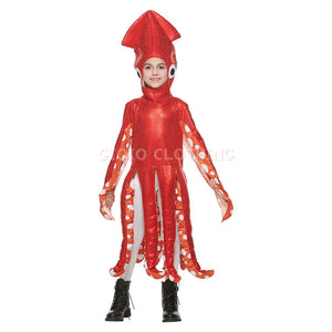 Kids Children Halloween Children's Cute Cute Cute Cute Squid Costume New Marine Creatures One Piece School Party Funny Dress - www.sixcolors.us