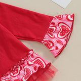 Toddler Baby Girls Valentine s Day Outfits Letter Heart Print Long Sleeve Tops Flare Pants 2 Piece Clothes Set