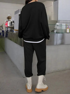 Halloween Fashion Women's Sports 2 piece set,comfortable crew neck long sleeve top and pants, letter pattern women's sports suit - www.sixcolors.us