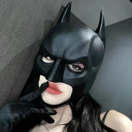 Batman Bruce Wayne Mask Cosplay Costume Superhero Movie Halloween Party Masks Party Short Black Latex Mask For Girlfriend Gift - www.sixcolors.us