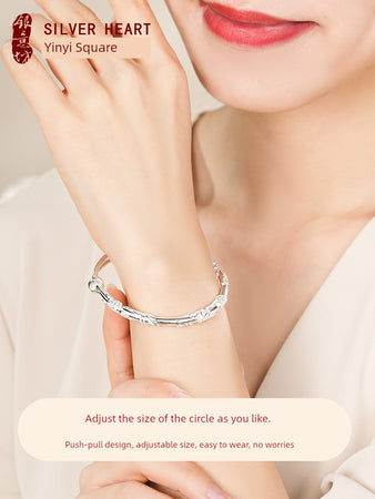 Women's Colorful Solid Birthday Gift Silver Bracelet