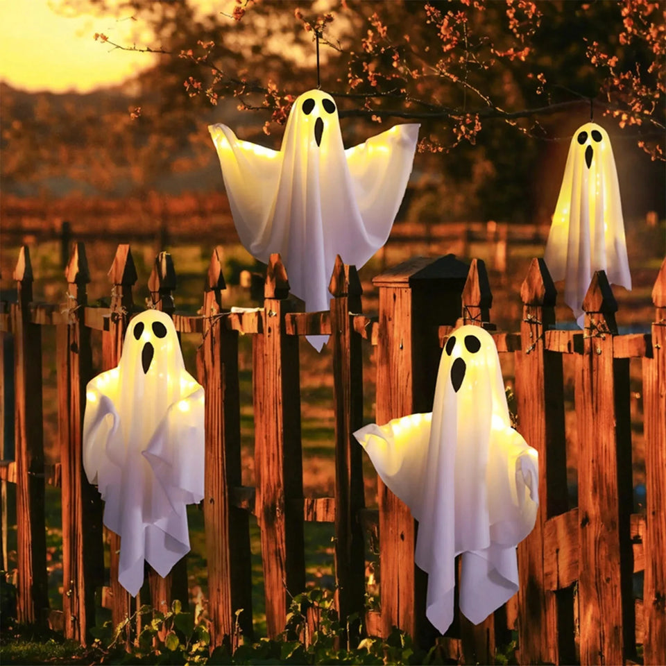 2024 LED Glow Ghost Party Halloween Decoration for Home Indoor Outdoor Haunted House Bar Hanging Horror Props with Lights - www.sixcolors.us