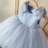 Baby Girl Princess Pearl Bow Dress Sleeveless Infant Toddler Girl Vintage Vestido Party Pageant Birthday Baby Clothes 1-12Y