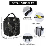 Crow Moon Insulated Lunch Bag for Camping Travel Halloween Spooky Witch Portable Thermal Cooler Bento Box Women Kids - www.sixcolors.us