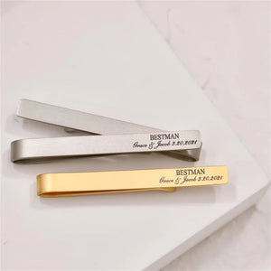 Stainless Steel Customized Name Tie Clip For Men Personalized Custom Engraving Names Accessories Jewelry Valentines‘s Gifts
