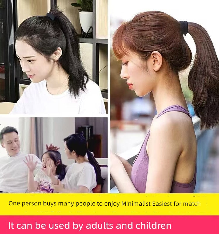 Girls High Elastic Durable Hair Rope Black Rubber Band