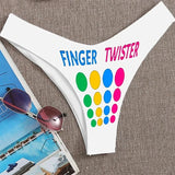 Custom Panty Thong Lingerie Photo Finger Twister Personalise Thong Panties Reversible With Your Words Printed Sexy Funny Gift - www.sixcolors.us
