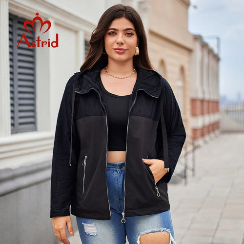 Astrid New Women's Trench Coat Women Jacket Plus Size Hooded Windbreaker Lady Casual Overcoat Female Outerwear Spring 2024 10718 - www.sixcolors.us